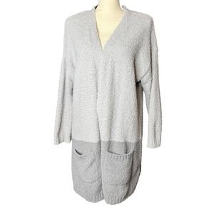 Thread & Supply Long Open Cardigan Sweater One Size in Two-tone Gray